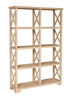 Free Shipping! Our solid Parawood hardwood room divider book case features X shaped sides and divider and 4 fixed book shelves. Dimensions: 47" Wide x 14" Deep x 72" Tall Bookshelves ship unfinished a Книжные Полки, Мебель Своими Руками, Мебель Из Поддонов, Ящики, Книги Мебель, Украшения Для Дома