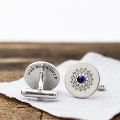 Discreet Size Sterling Silver and Enamel Chain Link Cufflinks