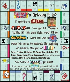 game night party invitations