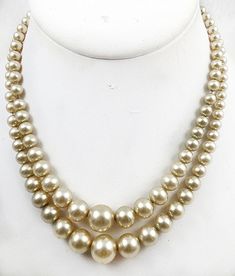 Vintage Costume Jewelry Single Strand Faux Textured Pearl Necklace Choker NK216