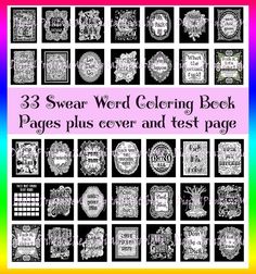 Swear Word Coloring Book Inspirational Printable Instant Download Mature Curse Cuss Pages Adult Colouring
