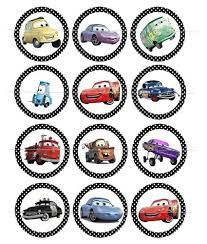 24 Cars Lightning Mcqueen Icing Edible Cupcake Toppers Party Afbeeldingsresultaat Voor Cars Cupcake Toppers Printables