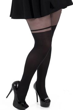 Effet Cuissarde Collant Fantaisie Femmes Grandes Tailles 5 et 6 20//40 den