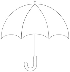Large Umbrella Template Outline Black And White Umbrella Digi