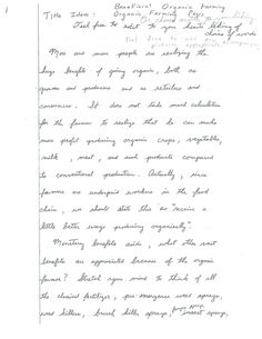 Best Organic Farming In Negros Occidental Images Organic A Page Handwritten Illustrated Essay From An Amish Organic Farmer Help Writing A Speech also Compare And Contrast Essay Topics For High School Students Essays On Science