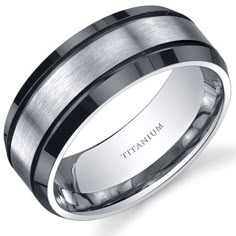 32 Best Anium Wedding Bands Images On Pinterest Beveled Edge Black And Silver Tone Mens 8mm Anium Wedding Band Ring Sizes 8 To 13