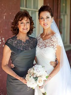 Great lace top - Love it that mom and daughter has something similar in the dresses.
