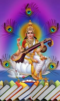 goddess saraswati hd wallpaper