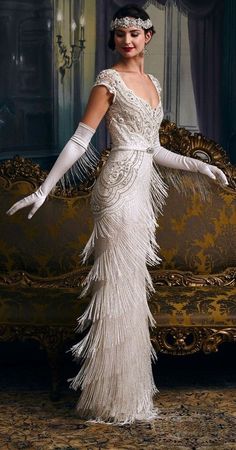 ITALIAN Made Ragazze Deluxe 1920s GOLD Flapper Pageant Costume Vestito
