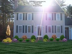 Colonial home front yard landscape design, attleboro, MA | Front of ... Colonial home front yard landscape design, attleboro, MA | Front of ...