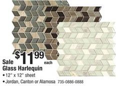 Mohawk Grand Terrace Jordan 12 X Gl And Stone Mosaic Tile Mohawk Gl Harlequin Mosaic Tile From Menards 11 99