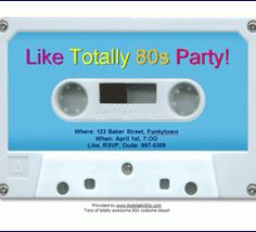 80s party invitation print from free online templates 80 s party