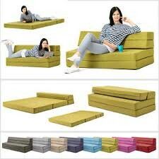 LUXURY COFFEE FUTON BED CHROME LEGS FRAME GUEST SOFA BED FOLDING MATTRESS SINGLE