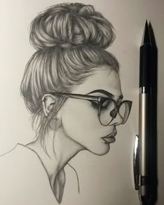 Girl With A Messy Bun Drawings Of Art Art Hipster Drawings Art