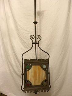 vintage wrought iron outdoor light fixture by peter marsh colored
