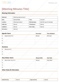 mom format template 4 types download here by the owl project meeting log template