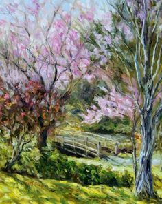 plum blossoms japanese garden mayne island 20 x 16 inch oil on canvas by terrill welch - Japanese Garden Cherry Blossom Paintings plum blossoms japanese garden mayne island 20 x 16 inch oil on canvas by terrill welch - Japanese Garden Cherry Blossom Paintings