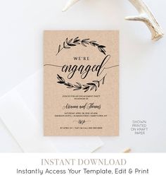 Engagement Invite Templates Interesting Printable Engagement Invitation Rustic Editable Template Printable . Engagement Invite Templates Fascinating Printable Engagement Invitation Rustic Editable Template Printable .