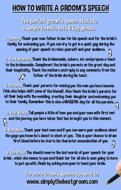 Ultimate Guide To Writing Delivering A Great Wedding Sch Or How To Write A Groom S Sch Www Simplytstgroom
