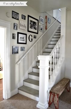 The Stairs What A Great Way To E Pictures Going Up Stairway Renovation Cut Out Wall And Add Spindles Rail Paint Steps With Chalk