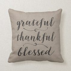 Grateful Thankful Blessed Rustic Script chevrons Throw Grateful Thankful Blessed Rustic Script chevrons Throw