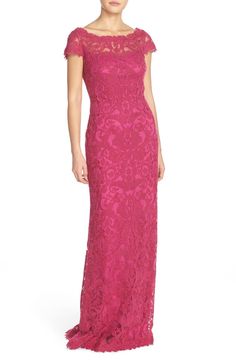 $350 Tadashi Shoji Banded Crisscross Lace Ribbon Effect Navy /& Ivory Dress