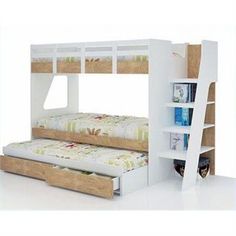 Milky Standard Bunk Bed With Trundle And Storage Drawers Loft Milky Standard Bunk Bed With Trundle And Storage Drawers Loft Beds Pinterest Single