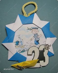 Поделка изделие 23 февраля Оригами китайское модульное Рамочка к 23 февраля+мини МК Бумага фото 7