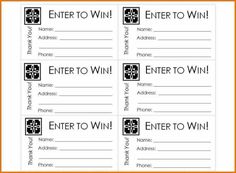 drawing tickets template