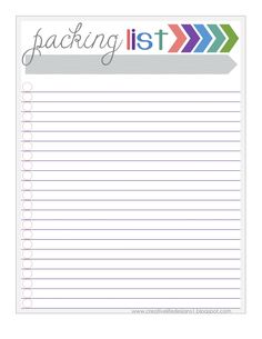 blank packing list