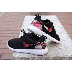 Marken Schuhe 3 fach schwarz Floral Nike Roshe Ausführen von rixcustoms