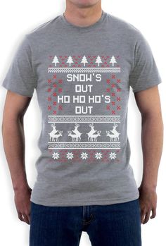 Snow/'s Out Ho/'s Out Ugly Christmas Sweater Funny T-Shirt Humping Reindeer