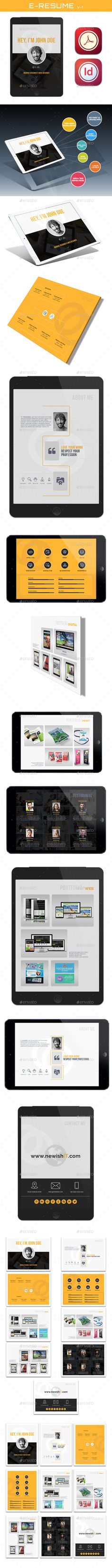 Interactive E-Resume Template, Font logo and Adobe - e resume Interactive E-Resume Template, Font logo and Adobe - e resume