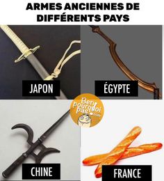 Armes anciennes de différents pays: Japon, Égypte, Chine et France | B…