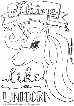 resultado de imagem para desenhos de unicornios fofos para colorir