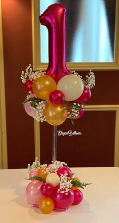 SILVER AGE 4 TABLE CENTREPIECE PARTY FOIL BALLOON DISPLAY 4th BIRTHDAY