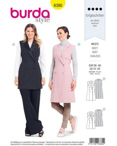 Long Length Winter Coats Burda Ladies Sewing Pattern 6845