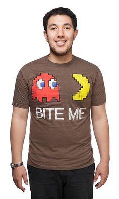 Camiseta de estilo retro Retro Gamer Con Pacman Ghost para hombre Negro Tee novio S-3XL