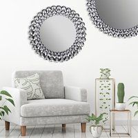 KNIGHTSBRIDGE WHITE TRINKET MIRROR SOLID WOOD ANGLED BEDROOM MIRROR