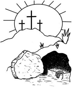 open tomb clip art jesus is risen empty tomb coloring page art