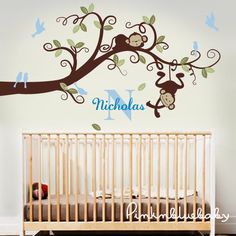 The 66 Best Our Little Chimp Images On Pinterest Cameretta Scimmia Wall Decals Monkeys On Branch Baby Boy Nursery