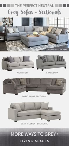 Grey sofas & sectional sofas are the perfect neutral piece for any living room. From light grey to charcoal, browse a huge selection of sofas and sectionals in every shade of grey. Walmart, Apartment Living, Living Room Sectional, Grey Sectional