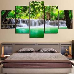 Art Contemporain. Canvas It Up Impression sur Toile Rouge Abstraite d/écoration int/érieure Coucher de Soleil sur la mer paysages Impression Photo de la Nature