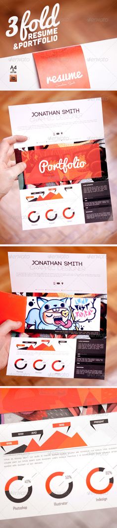 Mini portfolio made for interview purposes Matt laminated art paper - Tri Fold Resume