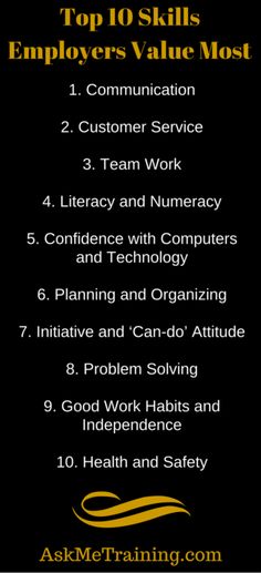 what are the top 10 skills employers value most