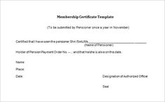 membership certificate templates