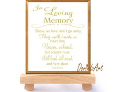 Memorial Sign Printable In Loving Memory Print Wedding Wedding Memorial Table In Loving Memory Printable By Dorindaart