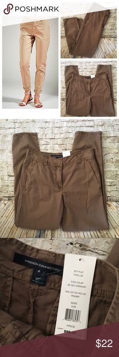 Bnwt Women/'s French Connection Corduroy Trousers New RRP£55 Fcuk Brown