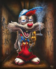 Gilen Bousquet Presents Disney’s Bastards is a series by this extremely talented artist from France, in which he freely expresses a new take on all the Disney Characters we know and love. Using mostly acrylic paint for his works, he portrays his Disney characters in a completely debauched manner. Yo Resim, Sanat, Cartoon Wallpaper, Roger Rabbit, Animales, Swag Cartoon