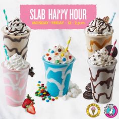 Happy Hour Coupon For Free And Discounted Marble Slab Creamery Ice Cream Dessert Via Facebook Marble Slab Creamery Peanut Butter Crunch Marble Slab Ice Cream